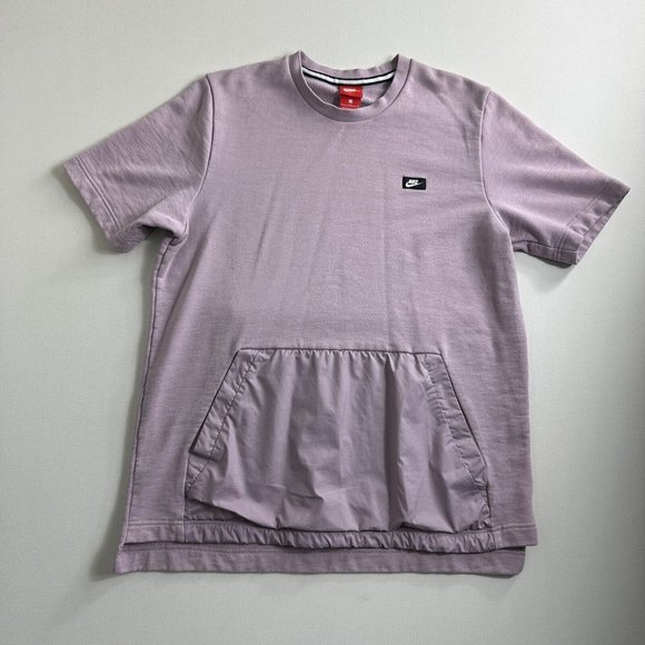 AUTHENTIC NIKE MODERN CREW FRONT MID POCKET SWEATSHIRT S/S PURPLE TOP 886910-694 - Picture 1 of 10
